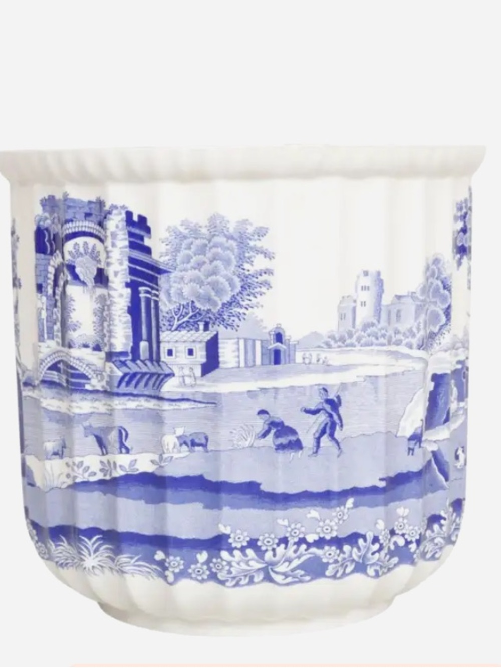 Spode Blue and White Transferware Ceramic Planter